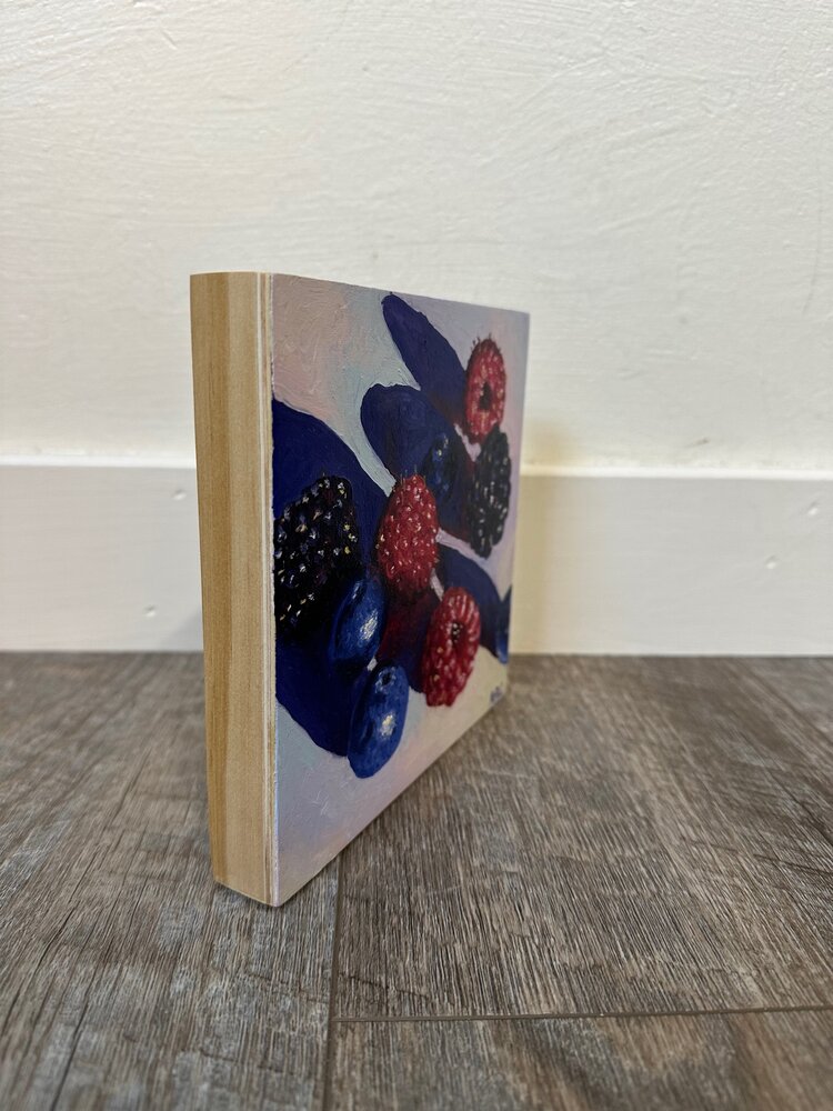 Glowing Berries - 6x6 - oil on panel