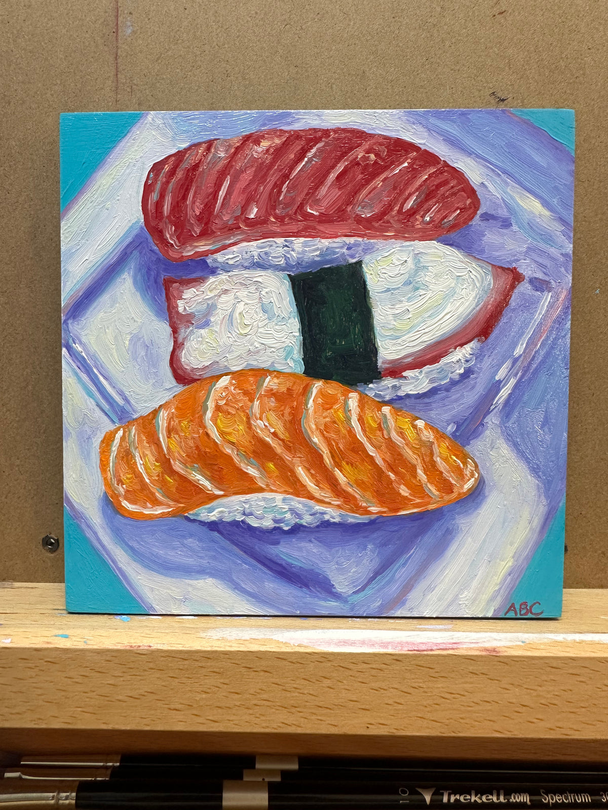 Yummy Nigiri - 6x6 - oil on panel