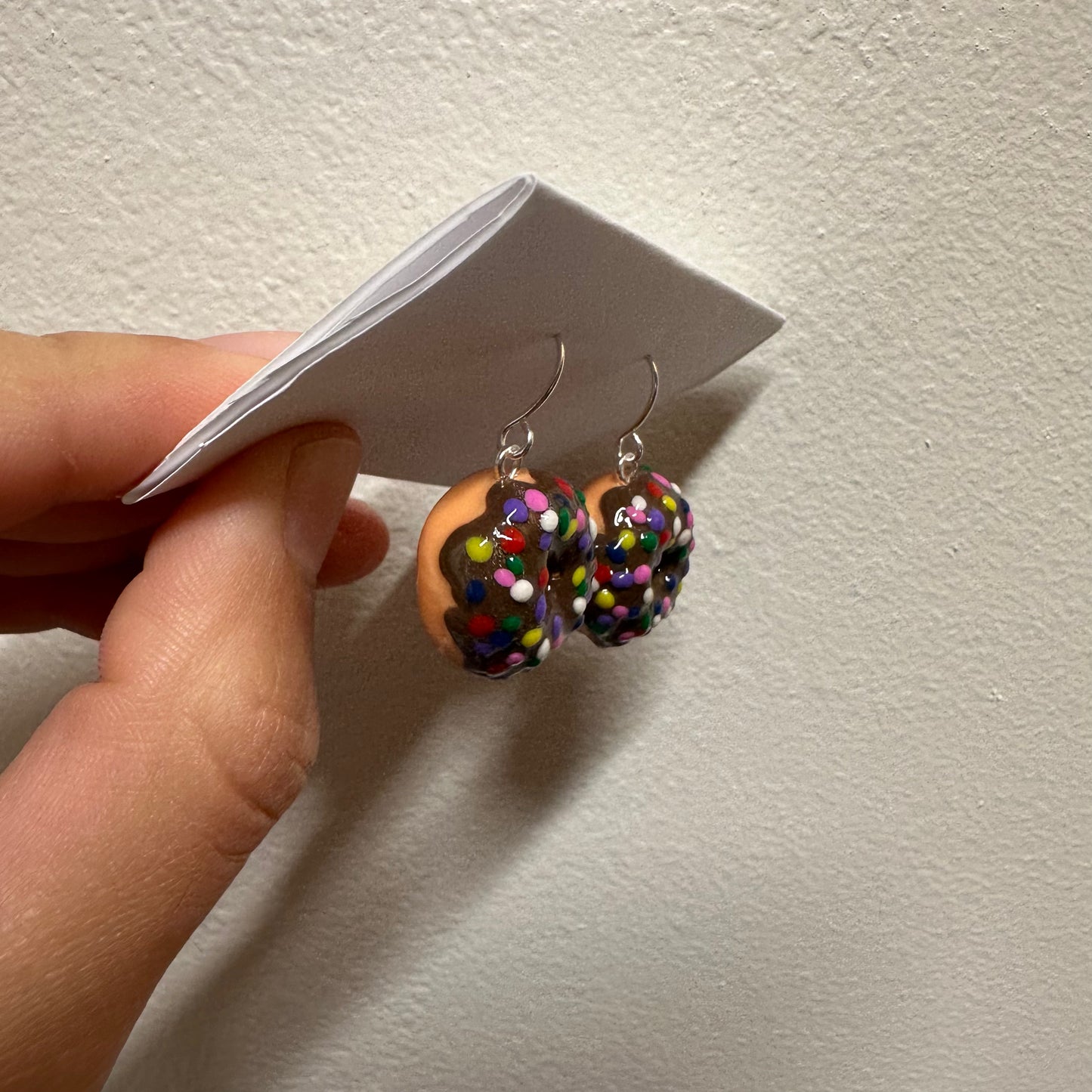 Chocolate Donut Polymer Clay Earrings