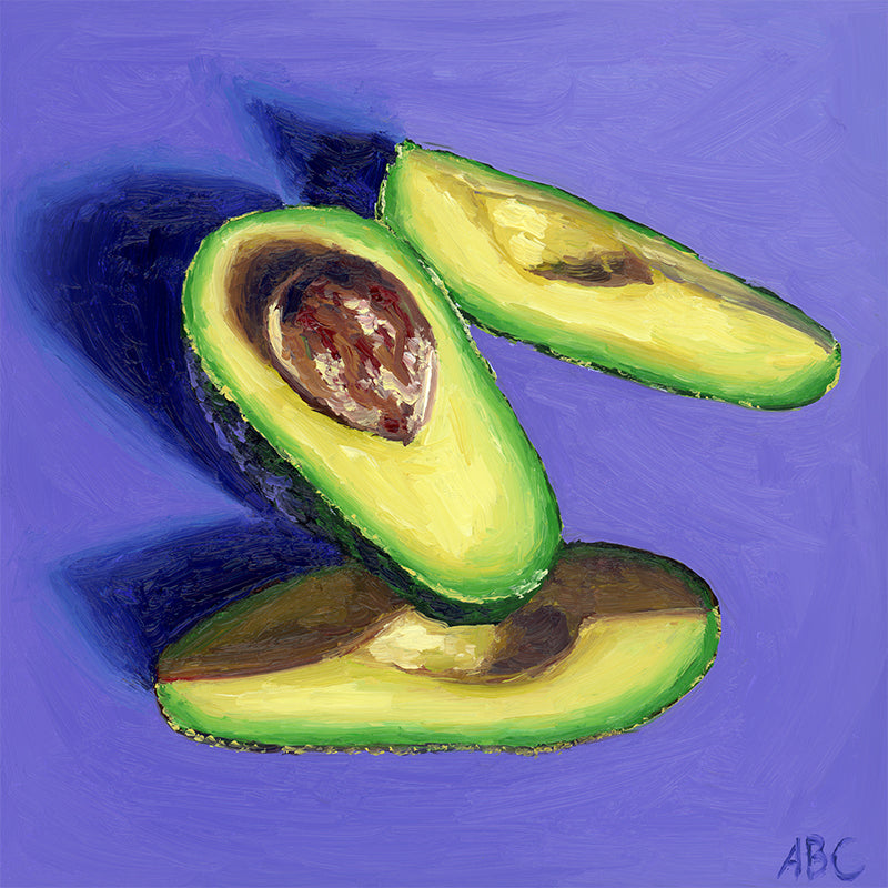Avocado Trio - 6x6 - oil on panel
