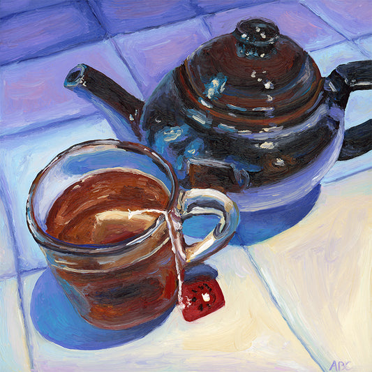 Countertop Tea - 6x6 - oil on panel