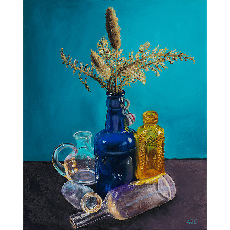 Glass and Grass 1 - 11x14 - oil on canvas
