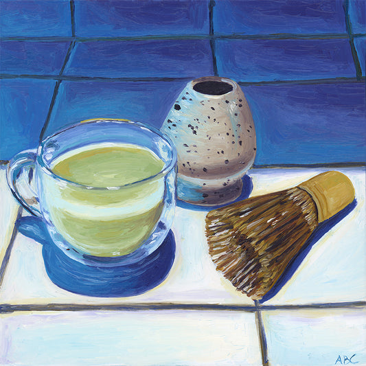 Fine art print of Matcha Lover oil painting.
