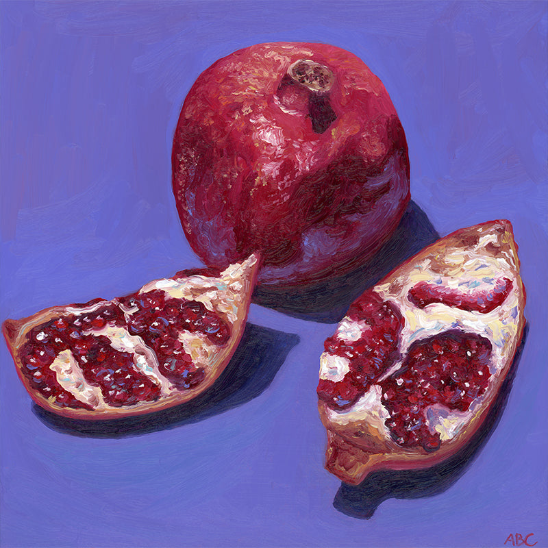 Purple Pomegranate - 8x8 - oil on panel