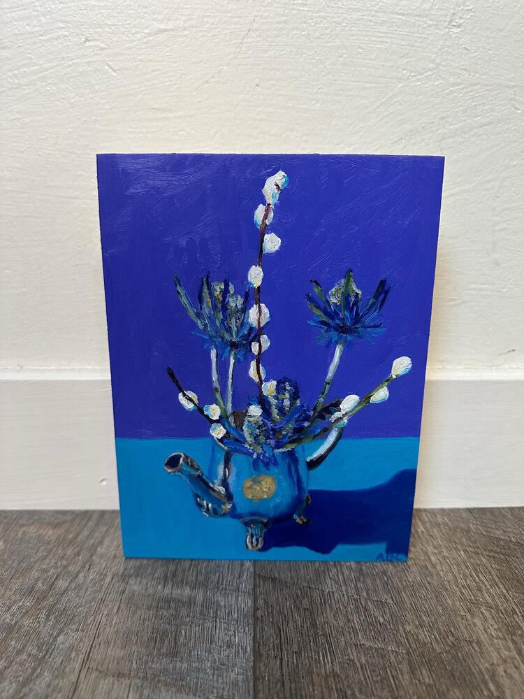 Willows and Tea - 6x8 - oil on panel